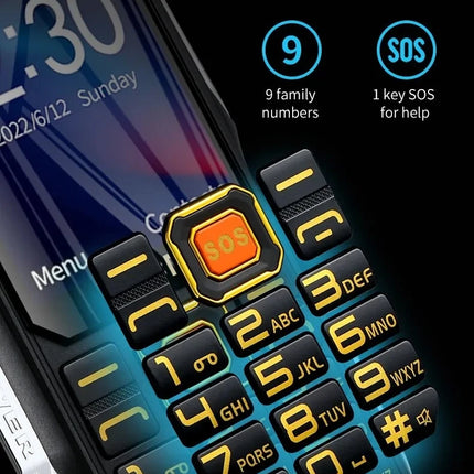 YEEMI Q8 GSM 2G teléfono resistente batería grande linterna Dual 2,4 pulgadas pantalla HD Dual SIM teléfono móvil botón grande teléfono móvil