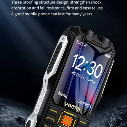 YEEMI Q8 GSM 2G teléfono resistente batería grande linterna Dual 2,4 pulgadas pantalla HD Dual SIM teléfono móvil botón grande teléfono móvil