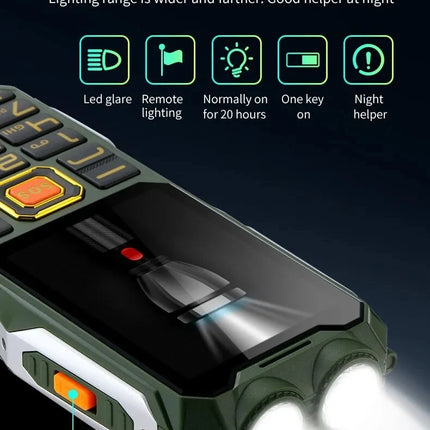 YEEMI Q8 GSM 2G teléfono resistente batería grande linterna Dual 2,4 pulgadas pantalla HD Dual SIM teléfono móvil botón grande teléfono móvil